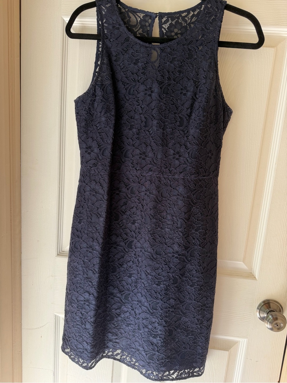 J. Crew Navy Floral Lace Mini Dress